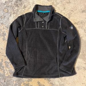Kuhl Gray Fleece 3/4 Snap Pullover L